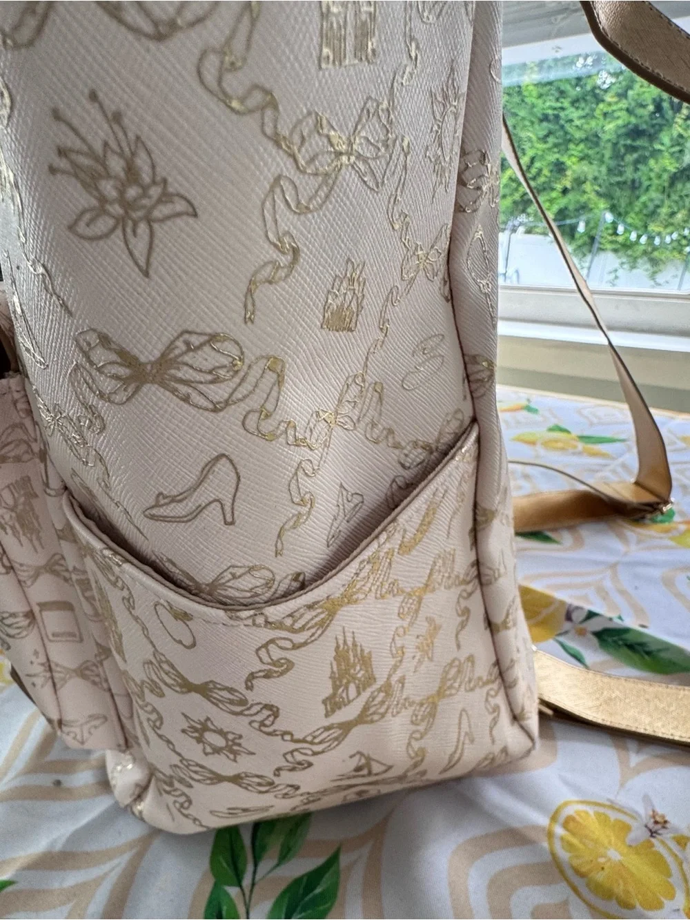 Bath & Body Works Cream & Gold Disney Princess Backpack Tote